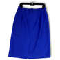 Womens Blue Flat Front Back Zip Knee Length Straight & Pencil Skirt Size 14 image number 2