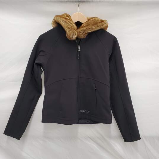 Marmot WM's Furlong Softshell Black Faux Fur Hooded Jacket Size S/P image number 1