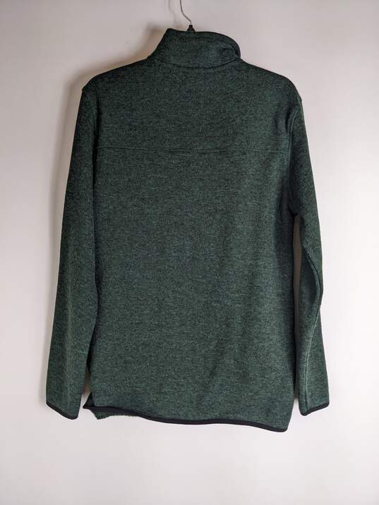 Eddie Bower Green Half Zip Fleece Sweater S image number 2
