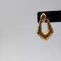 14k Gold Hammered Door knocker Post Earrings 3.8g image number 2