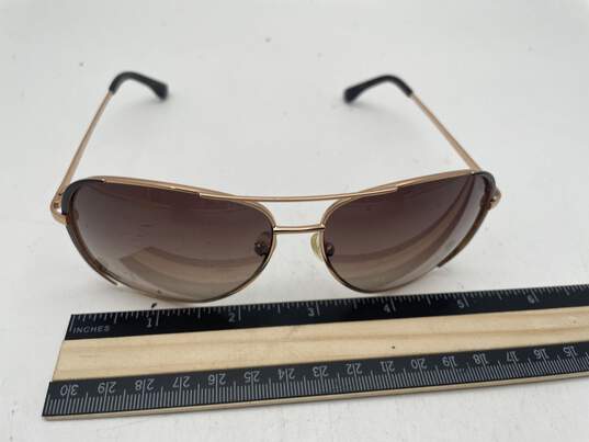 Mens Gold Polished Frame UV Protection Brown Lens Aviator Sunglasses image number 8
