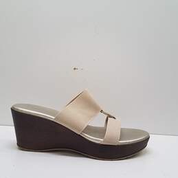 Anne Klein Hermina Light Sand  Brown Wedge Sandals  Size 10