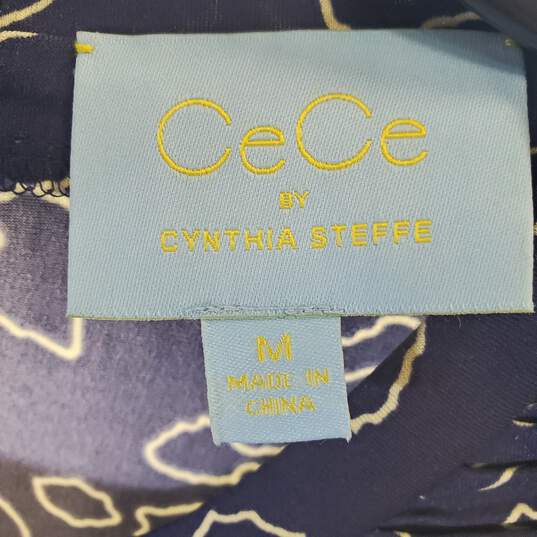 Cece Women Blue Midi Dress Sz M NWT image number 4