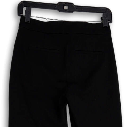 Womens Black Flat Front Slash Pocket Straight Leg Dress Pants Size 00 image number 4