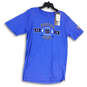 NWT Mens Blue Notre Dame College Short Sleeve Activewear T-Shirt Size Large image number 1