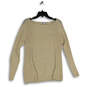 Womens Tan Knitted Long Sleeve Boat Neck Pullover Sweater Size Small image number 1
