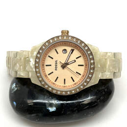 Designer Fossil ES-2864 Rhinestones Analog Round Dial Quartz Wristwatch