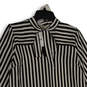 NWT Womens Black White Striped Long Sleeve Office Shift Dress Size Small image number 3