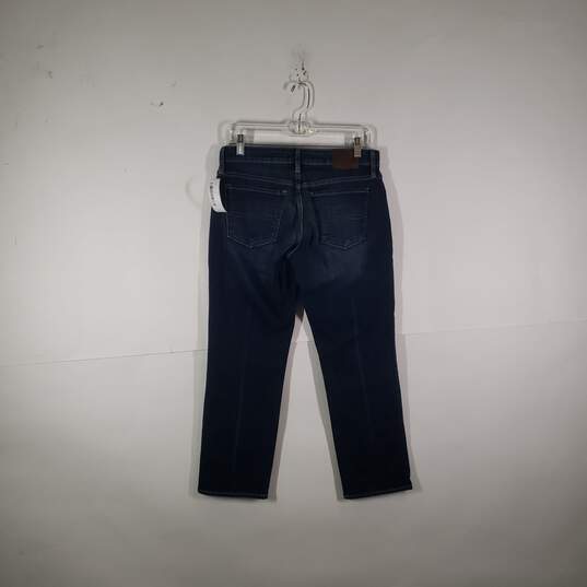 Womens Medium Wash 5 Pocket Design Denim Straight Leg Jeans Size 6/28 image number 2