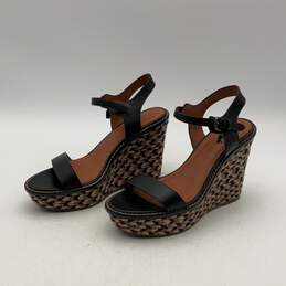 Coach Womens Black Brown Espadrille Wedge Heel Ankle Strap Sandals Size 7.5B alternative image
