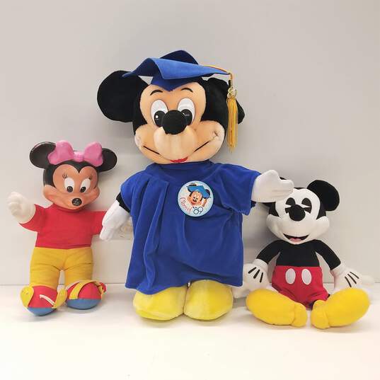Bundle of 3 Mickey & Minnie Assorted Stuffed Toys image number 1