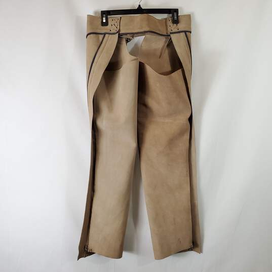 Beige Leather Chaps By Gerald Roberts image number 2