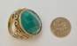 Barse Brass Faceted Green Agate Oval Open Scrolled Statement Ring 22g image number 8