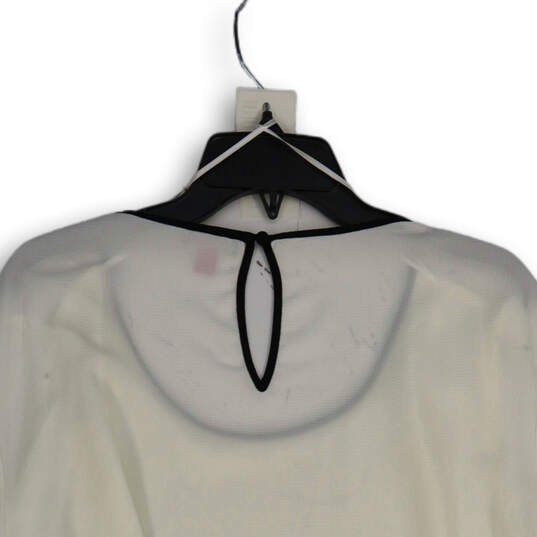 NWT Womens White Round Neck Back Keyhole Pullover Blouse Top Size XXL image number 4
