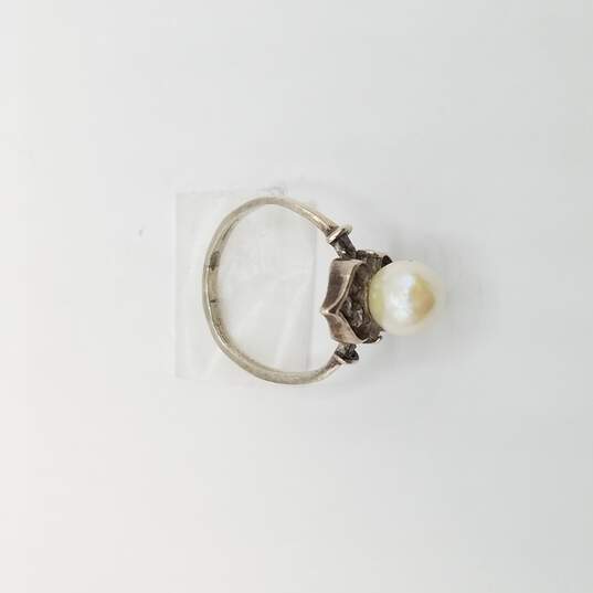 F.W. Pearl CZ SZ 6 Ring Damage 2.9g image number 3