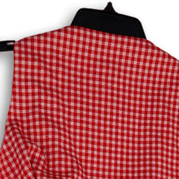 NWT Womens Red Check Bow Sleeveless Pullover Cropped Blouse Top Size 2X alternative image