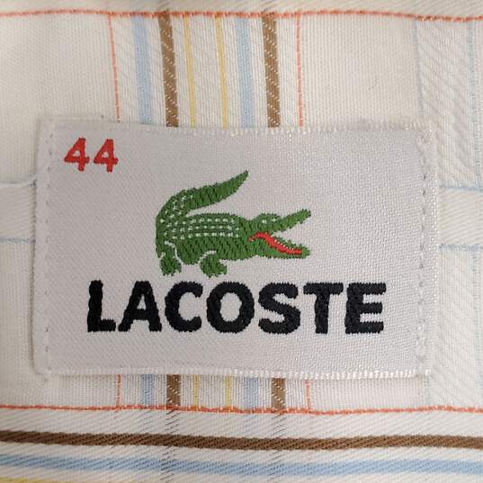 Lacoste Men Pinstripe Button Up Sz 44 image number 4