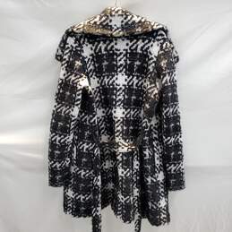 White House Black Market Long Sleeve Plaid Sweater Coat NWT Size M alternative image