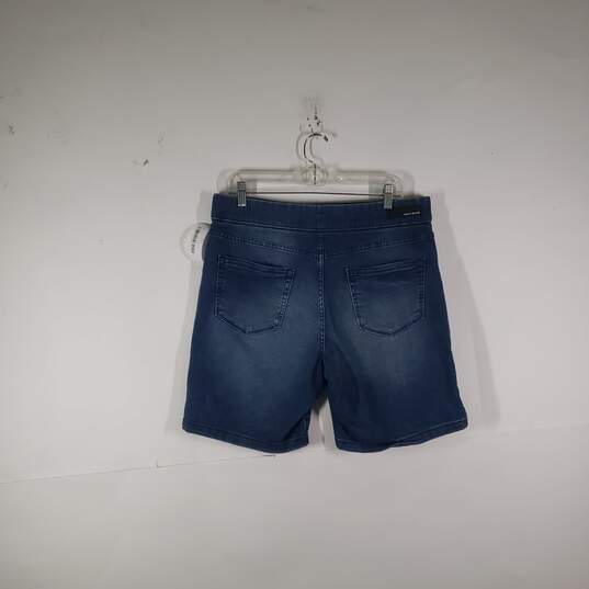Womens 5 Pocket Design Denim Elastic Waist Pull-On Bermuda Shorts Size Large image number 2