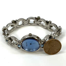 Designer Relic Silver-Tone Blue Crystal Stone Oval Dial Analog Wristwatch alternative image