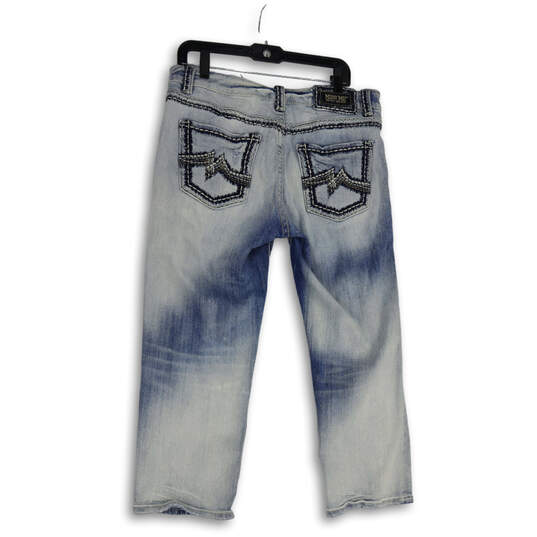 Womens Blue Denim Medium Wash Straight Leg Boyfriend Jeans Size 31 image number 2