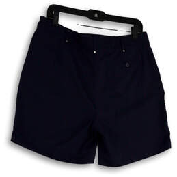 NWT Womens Blue Flat Front Straight Leg Slash Pocket Chino Shorts Size 12 alternative image