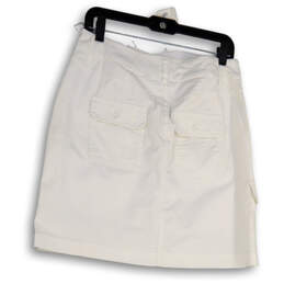 Womens White Regular Fit Flat Front Pockets Short Mini Skirt Size 4 alternative image
