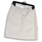 Womens White Regular Fit Flat Front Pockets Short Mini Skirt Size 4 image number 2
