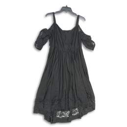 Torrid Womens Black Lace Cold Shoulder Sleeve Smocked Fit & Flare Dress Size 1