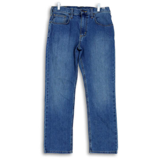 Buy the Mens Blue Medium Wash Pockets Denim Straight Leg Jeans Size 32x30 | GoodwillFinds