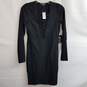 EXPRESS Crisscross Plunge Neckline Dress Black Size S image number 1
