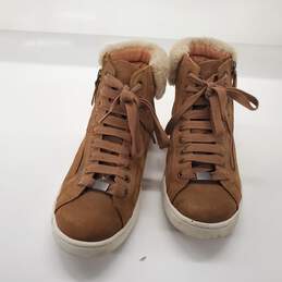 UGG Women's Olive Brown Pebbled Nubuck High Top Sneakers Size 8.5 alternative image