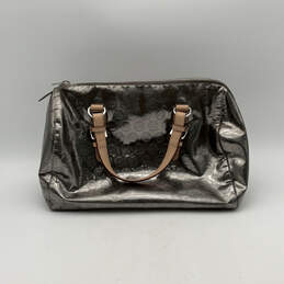 Womens Beige Silver Inner Pockets Detachable Strap Bottom Studs Satchel Bag