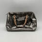 Womens Beige Silver Inner Pockets Detachable Strap Bottom Studs Satchel Bag image number 1