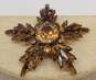 Vintage Hollycraft Gold Tone Brown Crystal Snowflake Brooch 32.7g image number 1