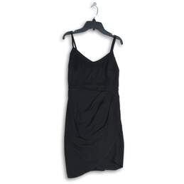 NWT Zalalus Womens Black Sleeveless V-Neck Side Zip Bodycon Dress Size Medium