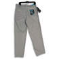 NWT Mens Gray Flat Front Performance Linen Touch Dress Pants Size 34X30 image number 2
