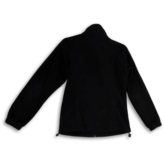 Womens Black Fleece Mock Neck Long Sleeve Pockets Full-Zip Jacket Size S image number 2