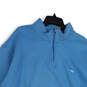 Mens Blue Long Sleeve 1/4 Zip Mock Neck Pockets Pullover Sweatshirt Sz 2XL image number 3