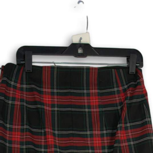 Express Womens Multicolor Plaid Side Zip Knee Length Straight & Pencil Skirt 6 image number 4