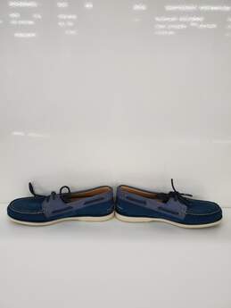 Sperry Gold Cup AO 2-Eye Croc Embossed Navy Boat Shoes Size-9 alternative image