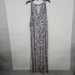 J. JILL Blue Pink Floral Print Sleeveless Dress