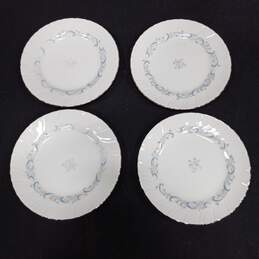 Set Of 4 Camelot Gracious Japan 1990 White Plates