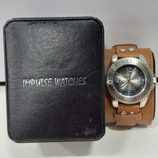 Impulse Men's Watch Wide Leather Band image number 1
