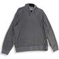 Mens Gray Knitted Shawl Collar Long Sleeve Pullover Sweater Size XL image number 1