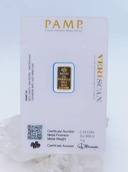PAMP 999 Fine Gold 1 Gram Suisse Certificate 7.3g alternative image