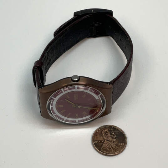 Designer Swatch Swiss Round Dial Adjustable Strap Analog Wristwatch image number 3