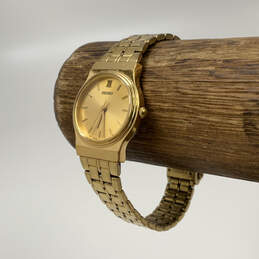 Designer Seiko V701-2100 Gold-Tone Dial Stainless Steel Analog Wristwatch