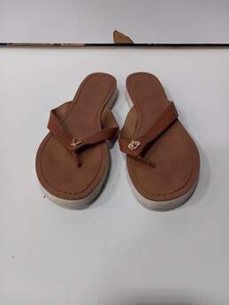Coach Women's Q8089 Chestnut Leather Shelly Sandals Size 9.5B