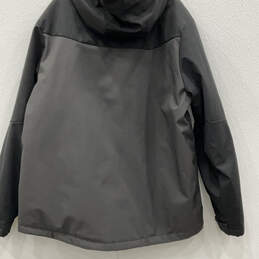 Mens Black Long Sleeve Pockets Hooded Full-Zip Jacket Coat Size XL alternative image